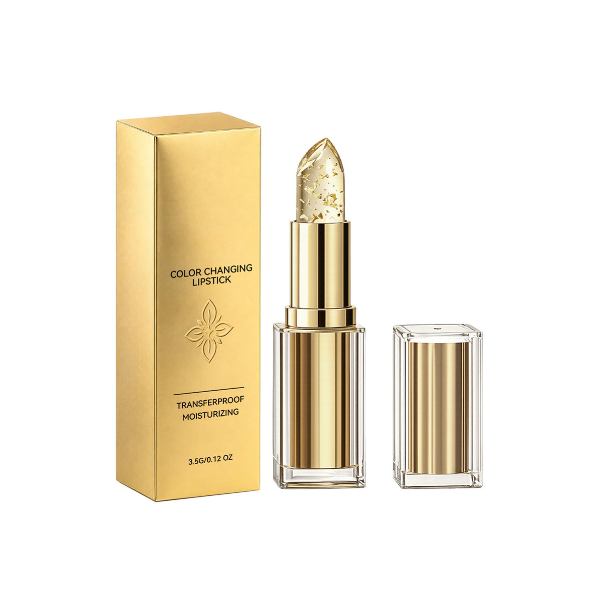 Color Changing Lipstick – PH Reactive Lip Gloss with Moisturizing Gold Foil, Long Lasting Lipstick for Women