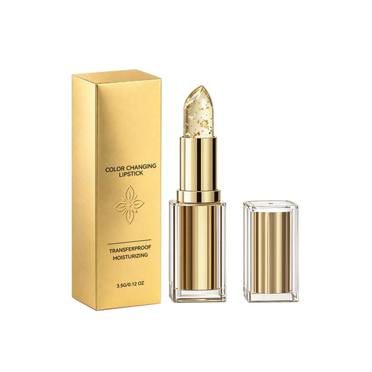 Color Changing Lipstick – PH Reactive Lip Gloss with Moisturizing Gold Foil, Long Lasting Lipstick for Women
